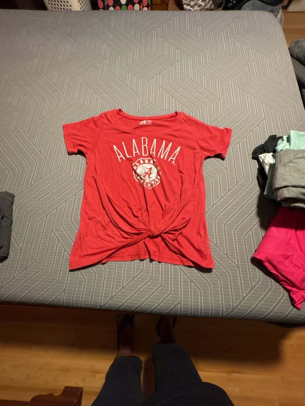 Russell Athletic Alabama Crimson Tide Red Short Sleeve Tie Front T-Shirt
